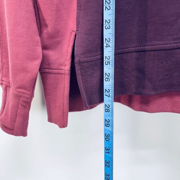 Athleta Sweater Size S Women’s Colorblock Midweight Pullover Cozy Burgundy New - Picture 7 of 13